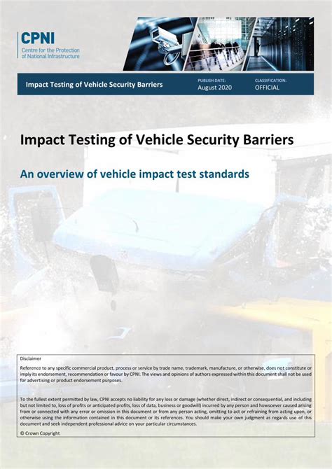 catalogue of impact tested vehicle security barriers|vehicle security barrier testing.